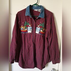 Bobbie Brooks Red and Black Plaid Shirt